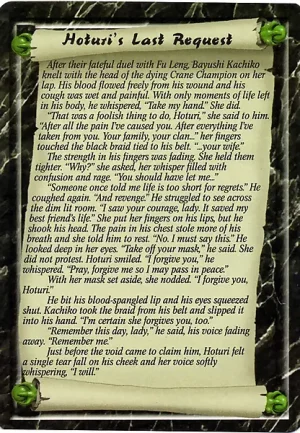 The Esteemed House of the Crane (story back)