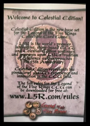 Welcome to Celestial Edition (Scorpion Clan)