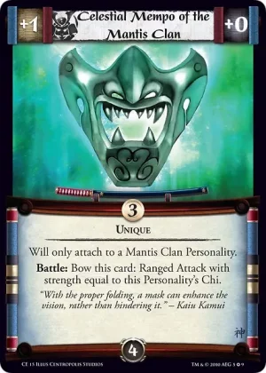 Celestial Mempo of the Mantis Clan