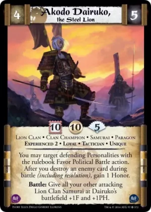 Akodo Dairuko, the Steel Lion XP2